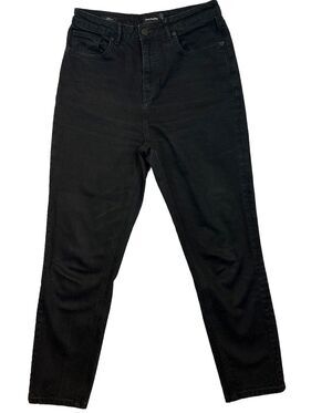 Frank and Oak Stevie Tapered Jeans Black High Rise 28 x 27 Cotton Stretch Slim